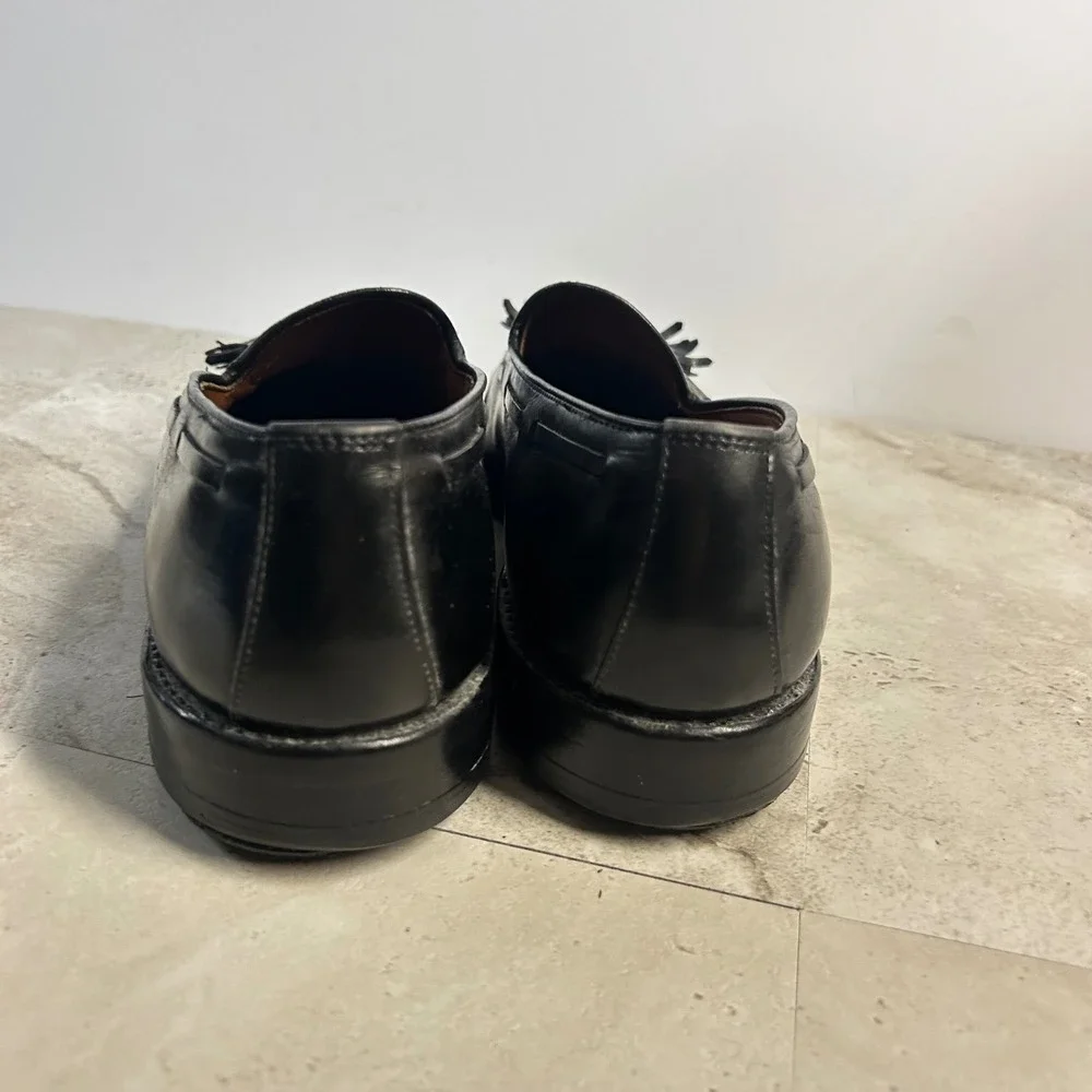 Allen Edmonds Grayson Tassel Loafers Black Leather Mens 7 D Dress Shoes USA
